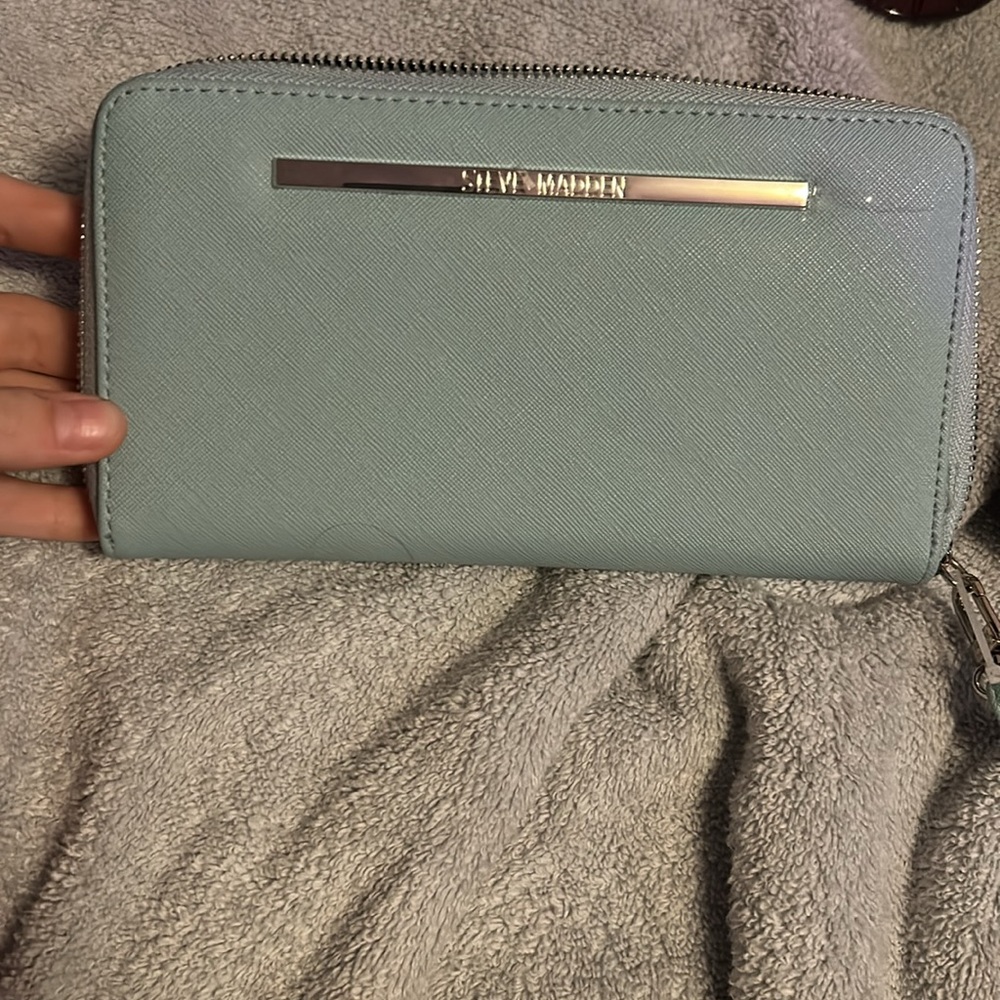 Steve Madden light blue wallet